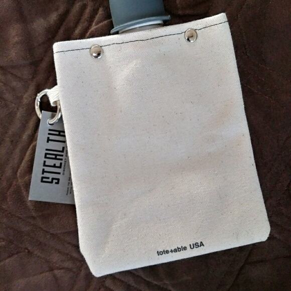 Stealth Beige Portable Spout Pouch Textile Water Bag with Hemingway Note Printed - Picture 2 of 4